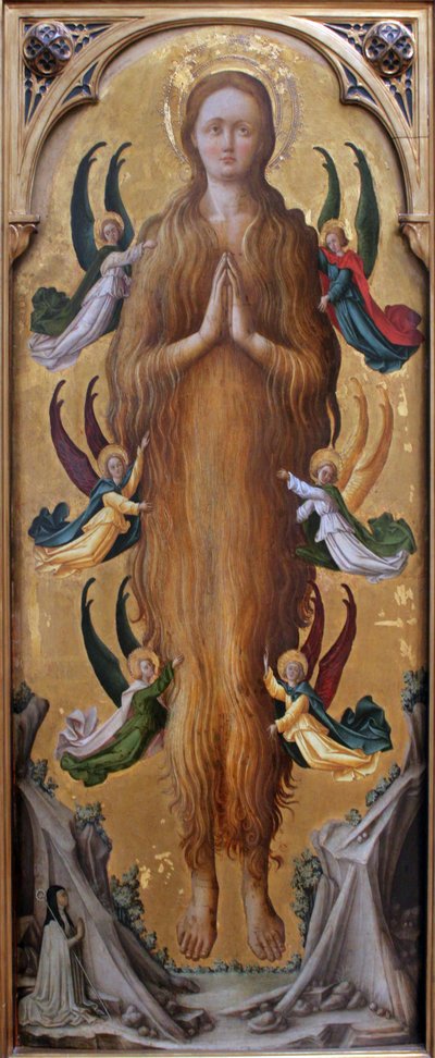 The Holy Mary Magdalene, Borne Aloft by Angels by Antonio Vivarini